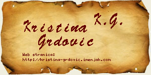 Kristina Grdović vizit kartica